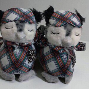 NEW!!! AERIE GREY COZY PLAID OWL CRITTER SLIPPERS - SIZE M